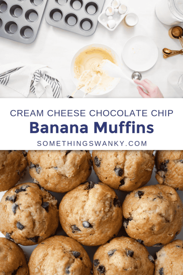 Cream Cheese Banana Chocolate Chip Muffins
