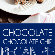 This recipe for chocolate pecan pie is a family recipe that always makes an appearance at our holiday dessert table!