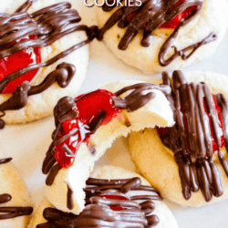 These Chocolate Cherry Cheesecake Thumbprint Cookies are simple, beautiful, and full of great textures and flavors