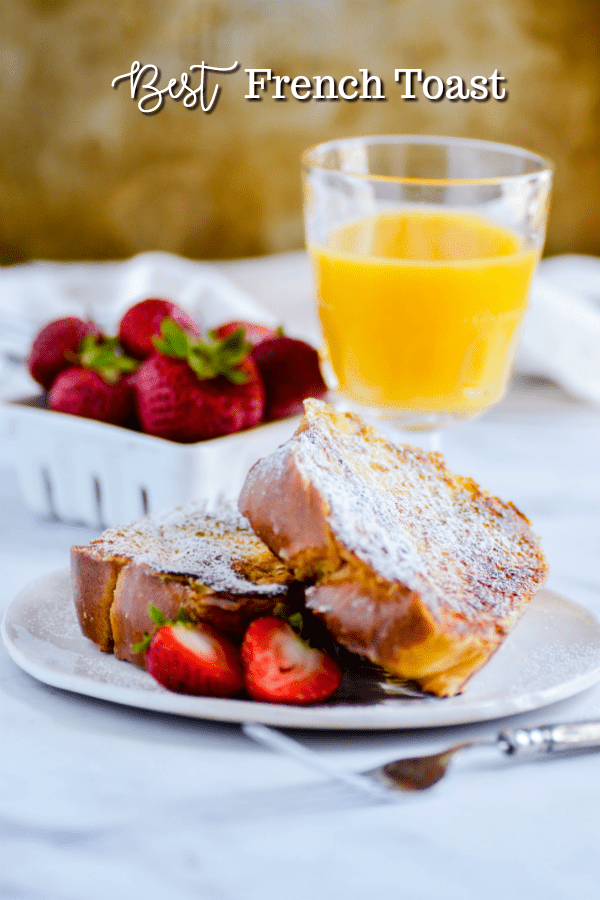 This is the best french toast recipe ever! Soft and fluffy on the inside, golden brown on the outside, and made with a maple and vanilla custard.